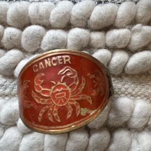Vintage Brass Hand Painted
CANCER Zodiac Astrology
Cuff Bracelet